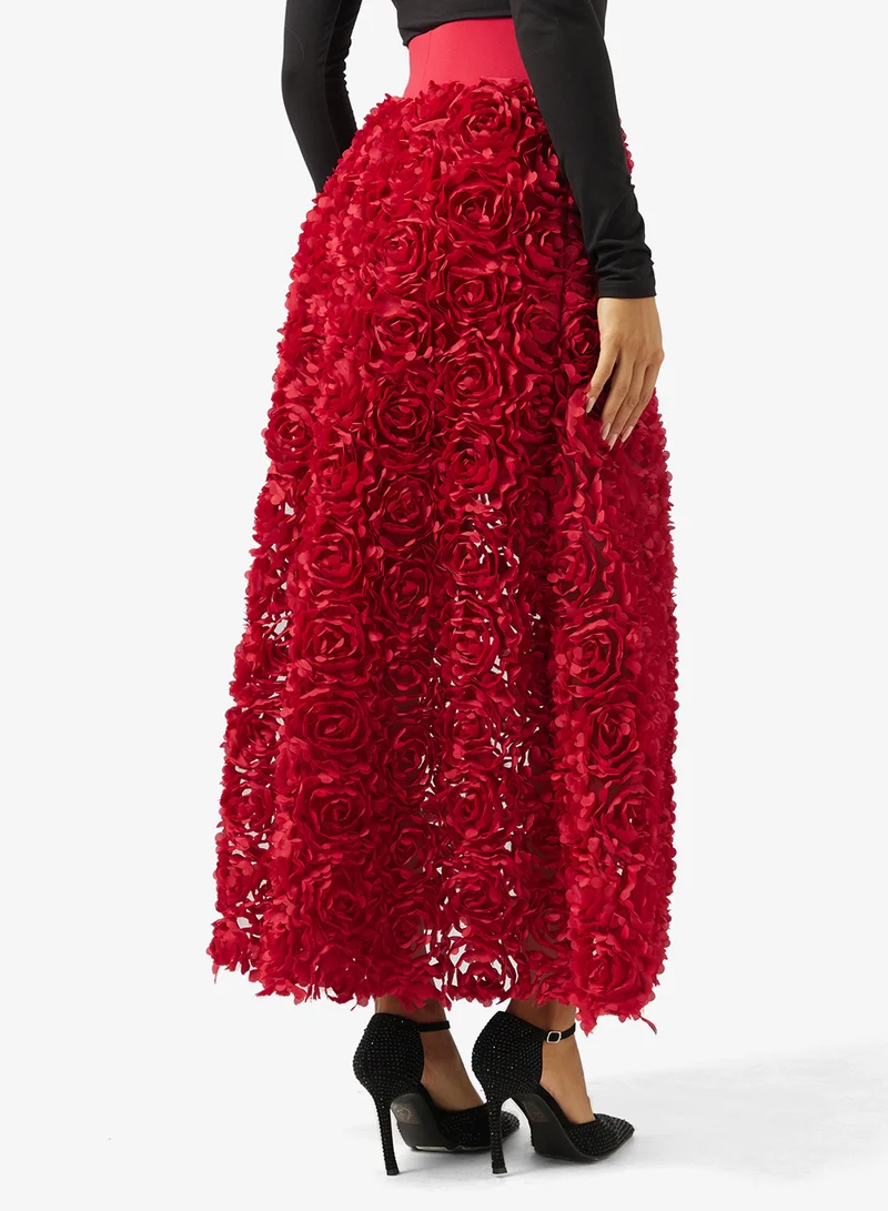 Khizana  A-lineSkirt in 3D Floral for Women | Best Price UAE